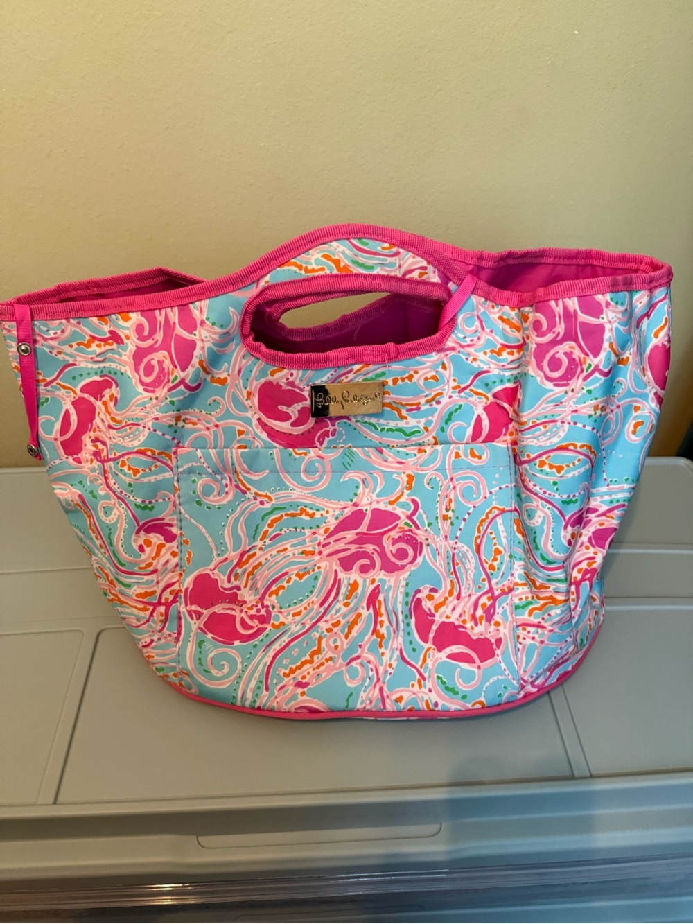 Lilly Pulitzer Pink, Turquoise & Coral Swirl Tote